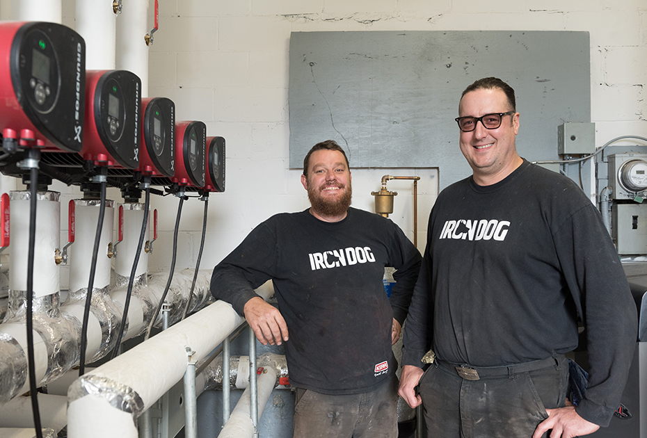 two Iron Dog technicians at Victoria Gardens
